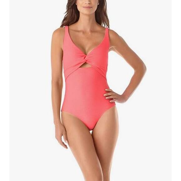 Anne Cole Women's Standard Over The Shoulder One Piece Swimsuit sz 8 - Picture 1 of 2